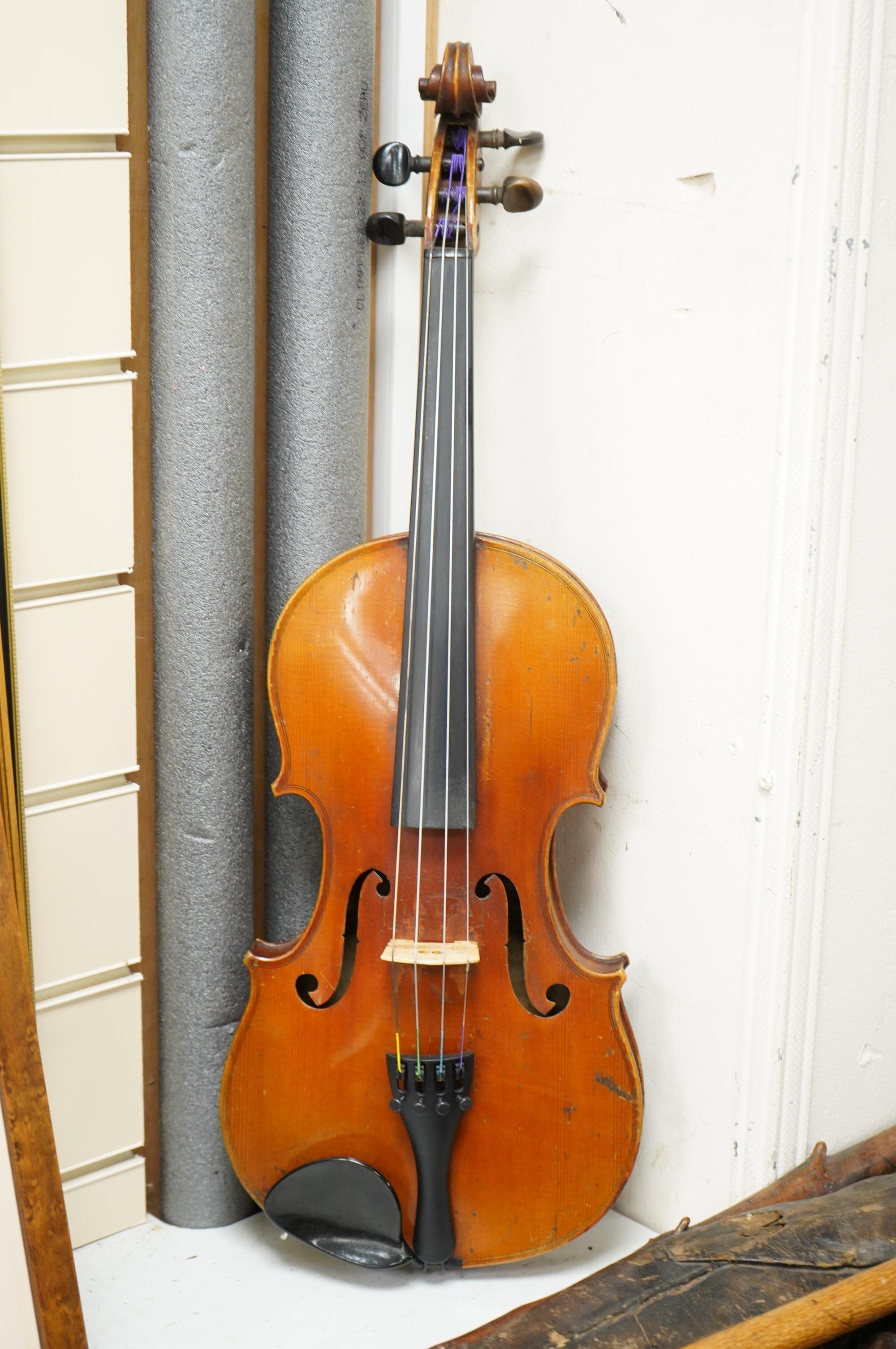 A full-size French violin by Jerome Thibouville-Lamy, one piece back, cased